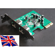 PCI Express PCIe 1394a X2 Card Firewire 1394 Low Profile