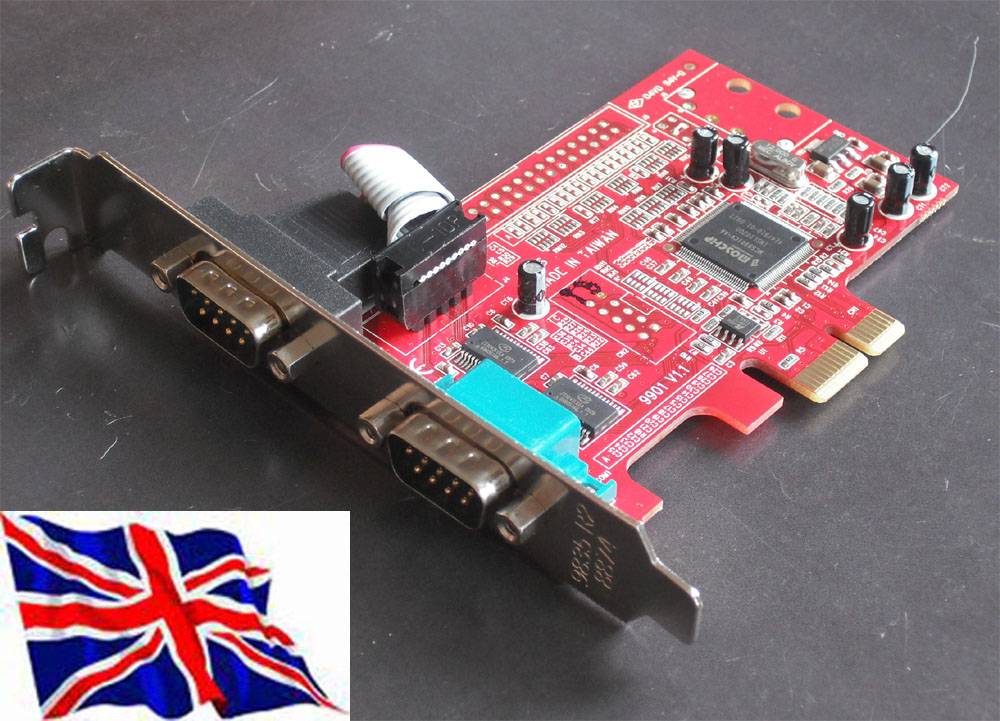 PCI Express PCIe RS232  2 port Serial 16C550  (Moschip 9922)