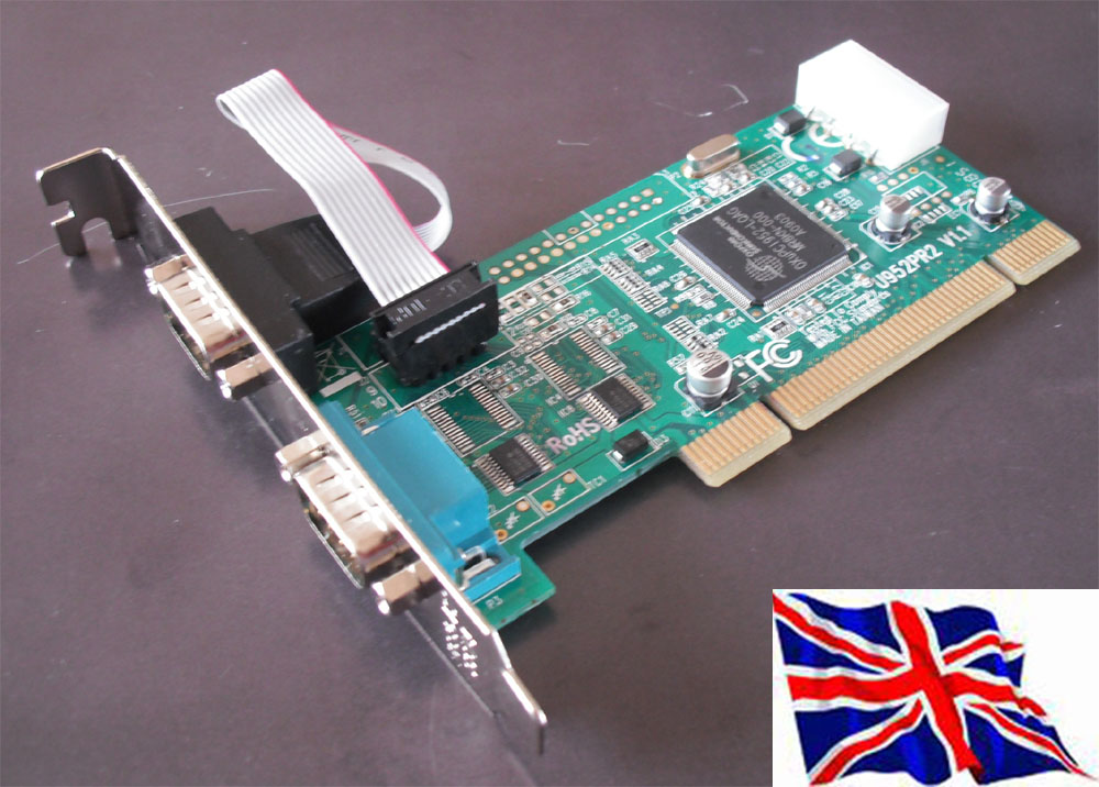 PCI RS232  2 port Serial Port 16C950  with DC Power Input