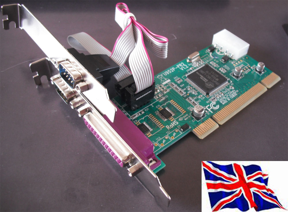 PCI  RS232  2 port Serial 1 Parallel Port 16C950 with DC Power Input
