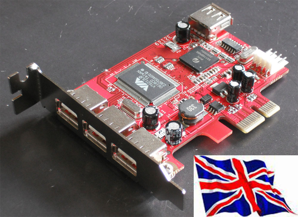PCI Express USB 4 Port (3+1) card  Low Profile